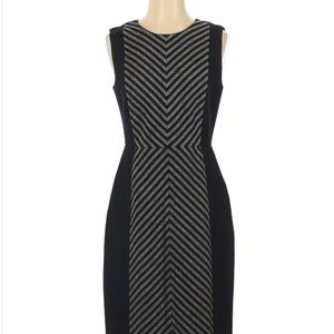 NWT J.Crew Chevron Black Dress
